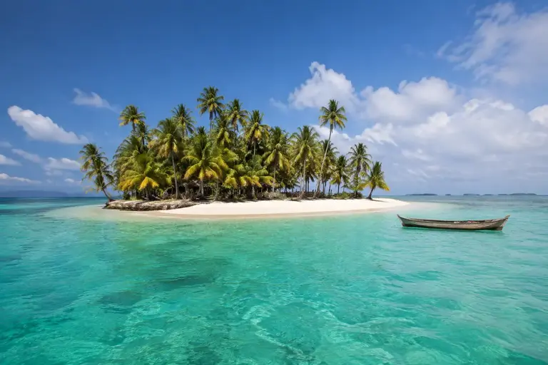 Tropical San Blas island in Panama